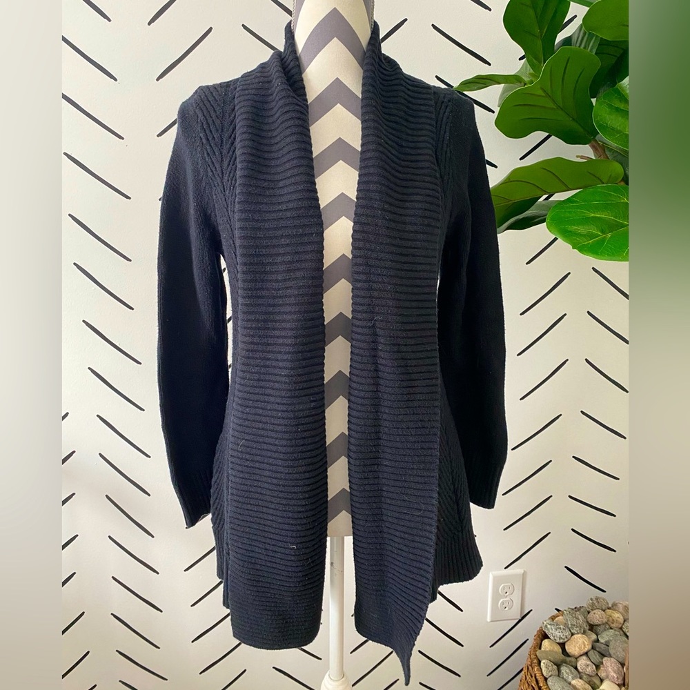 Black heavy knit cardigan
